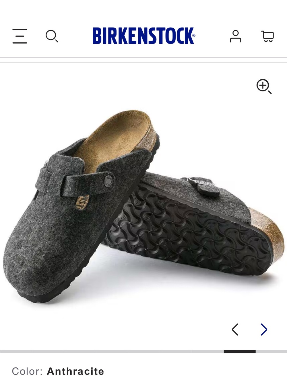 Birkenstock Boston Clog in Wool Felt Size 38